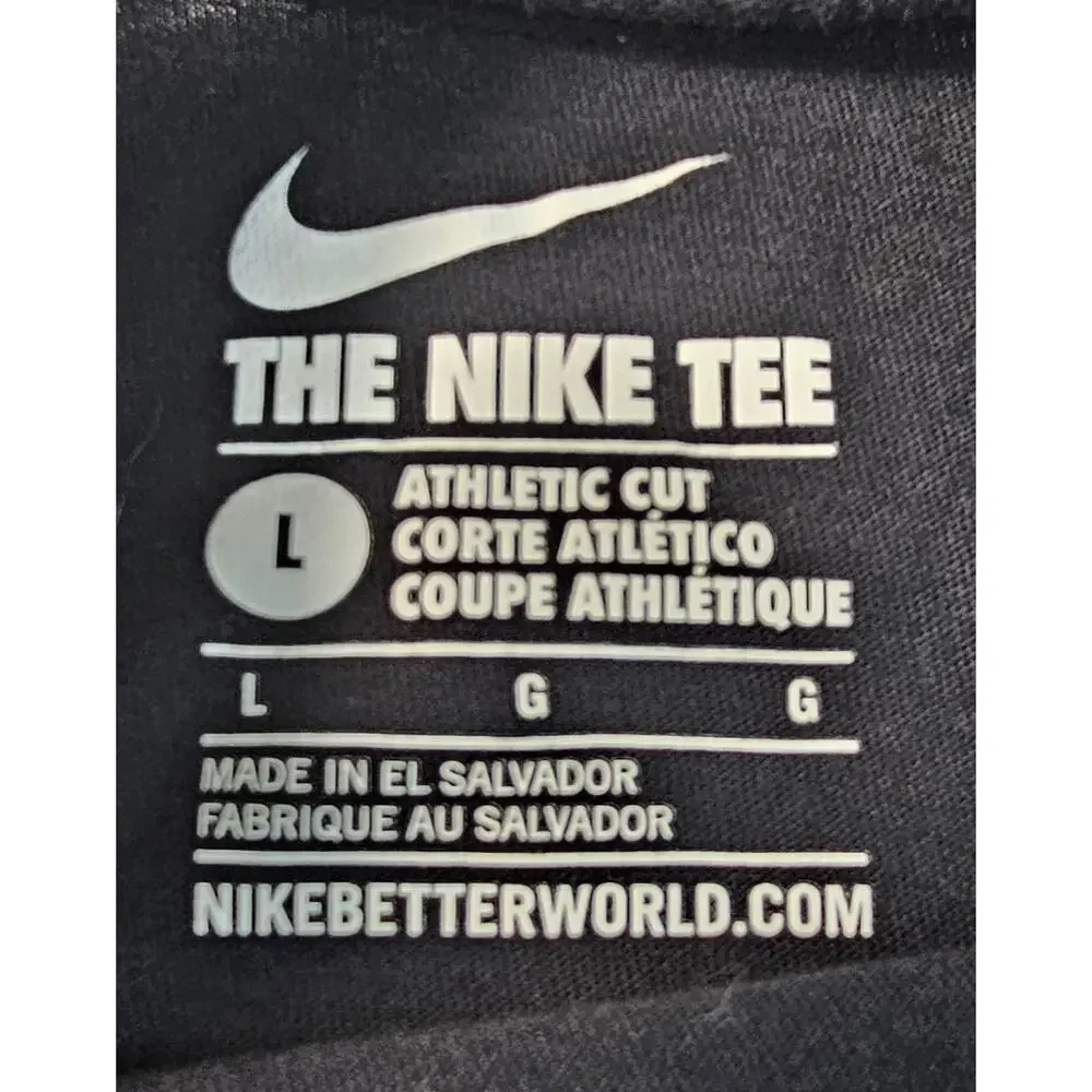 The Nike tee spell out logo graphic black white long sleeve t shirt NWOT y2k L
